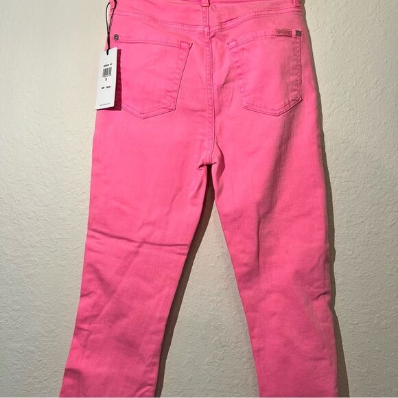 7 for all mankind jeans 💗 high waist slim kick 💗 pink 💗 size 25 - Picture 4 of 9
